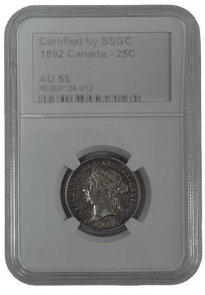 1892 25 CENT CANADA – AU 55 - GRADED