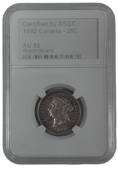 1892 25 CENT CANADA – AU 55 - GRADED