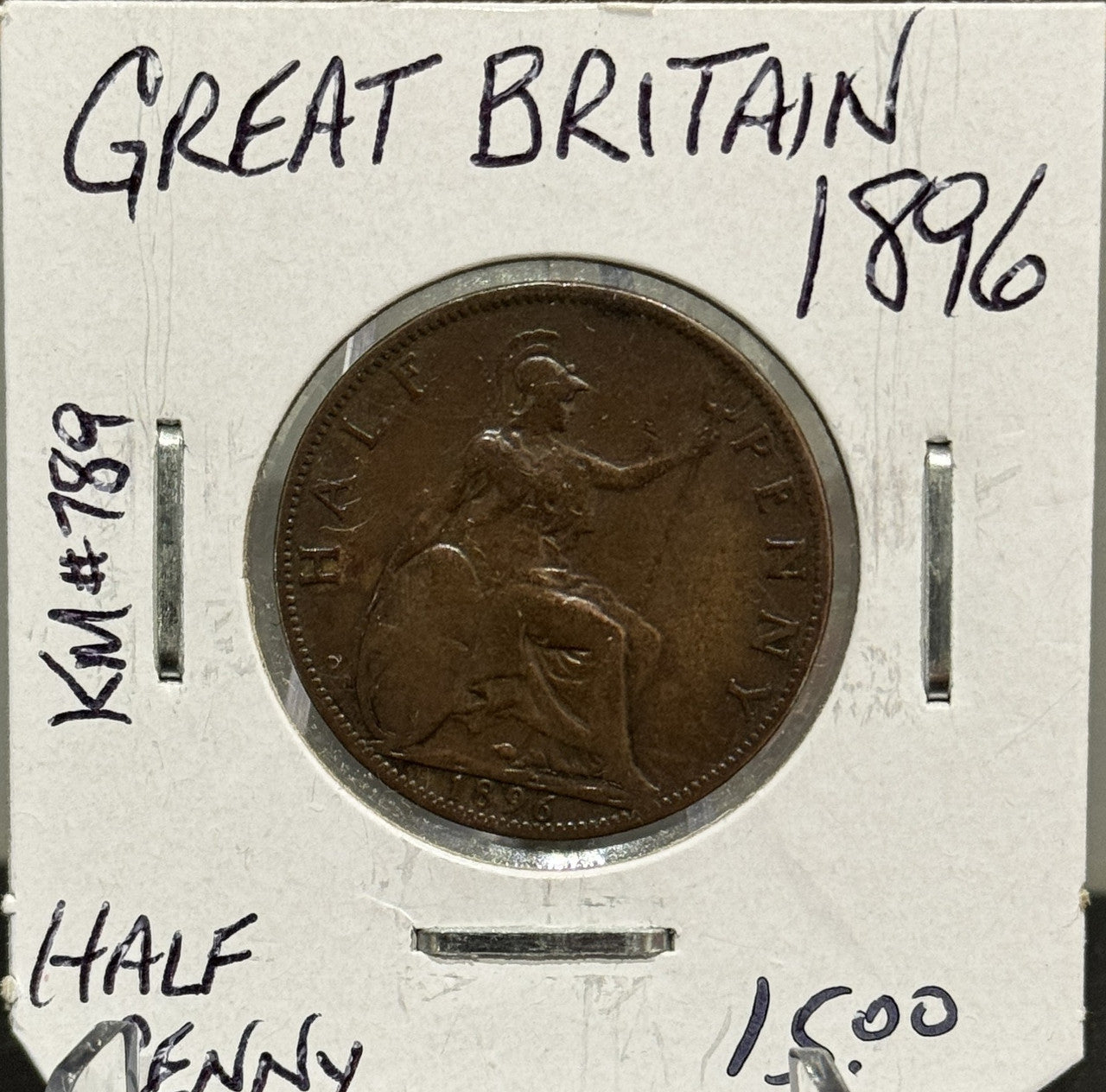 1896 GREAT BRITAIN HALF PENNY