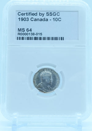 1903 10 CENT CANADA – MS 64 - GRADED
