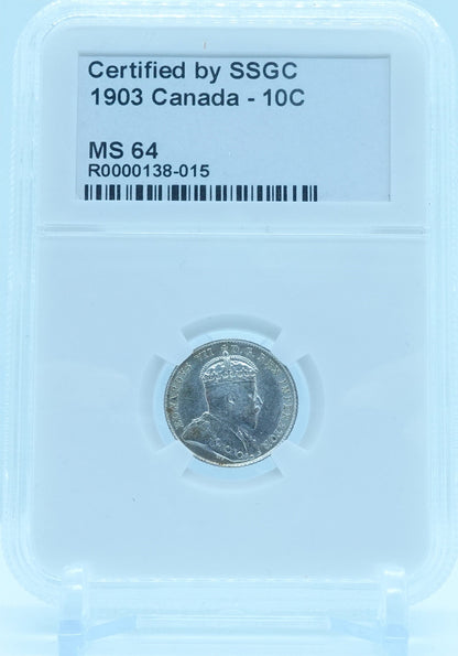 1903 10 CENT CANADA – MS 64 - GRADED