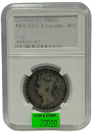 1900 50 CENT CANADA OBV.4 – F 12 – GRADED