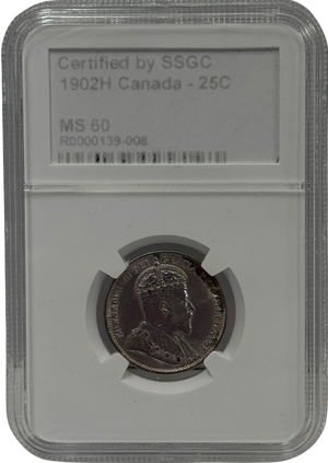 1902H 25 CENT CANADA – MS 60 - GRADED