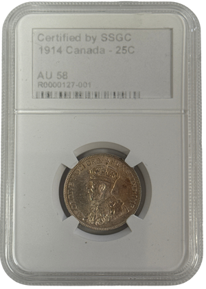 1914 25 CENT CANADA – AU 58 - GRADED