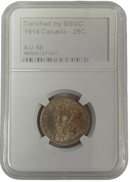 1914 25 CENT CANADA – AU 58 - GRADED