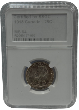 1918 25 CENT CANADA – MS 64 - GRADED