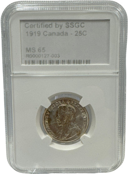 1919 25 CENT CANADA – MS 65 - GRADED