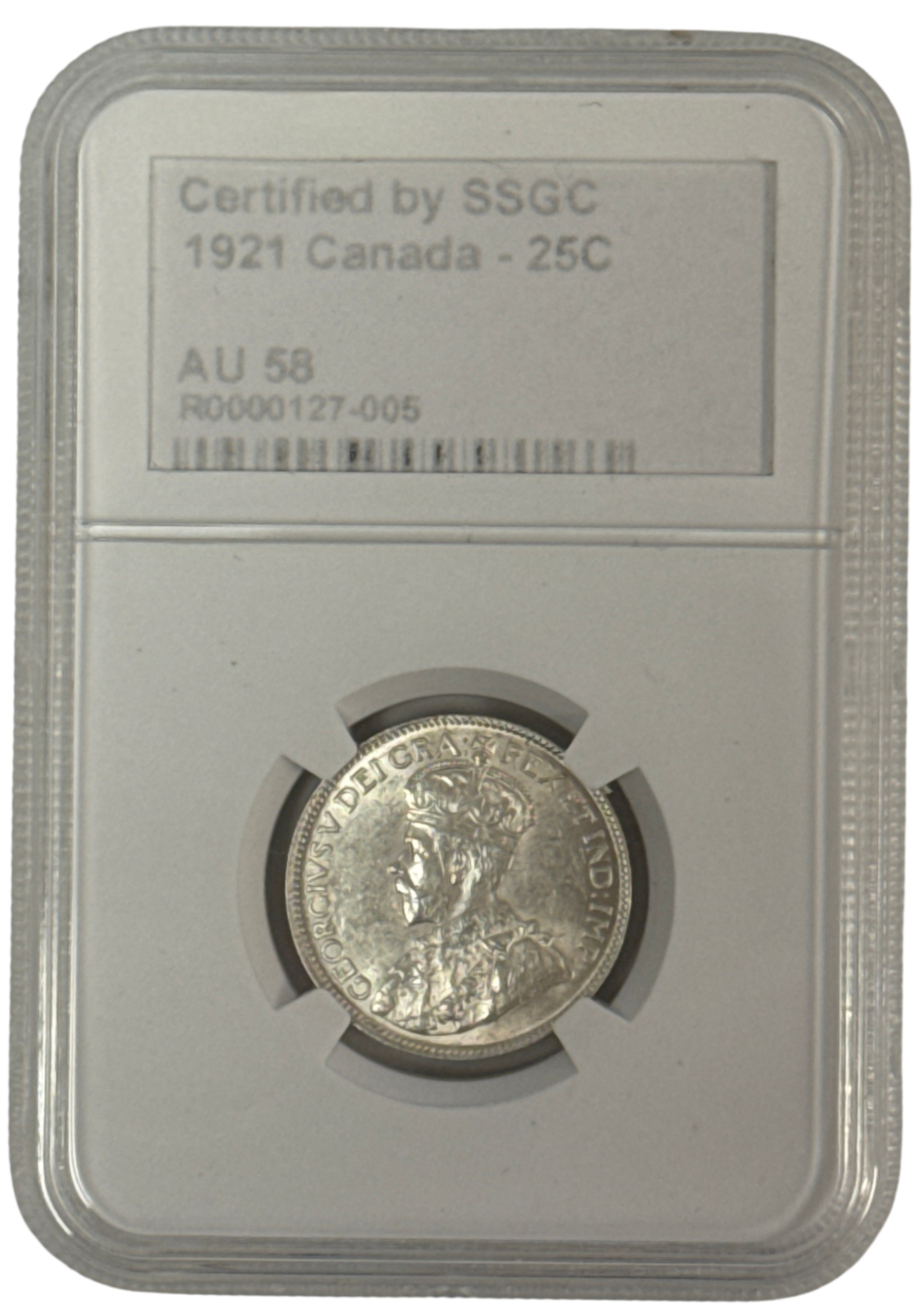 1921 25 CENT CANADA – AU 58 - GRADED