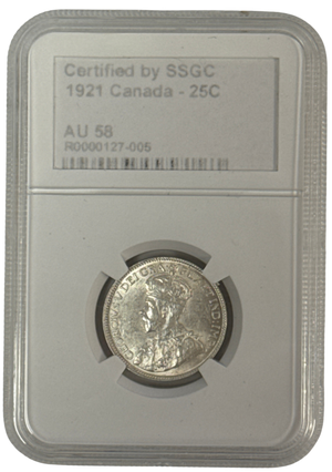 1921 25 CENT CANADA – AU 58 - GRADED