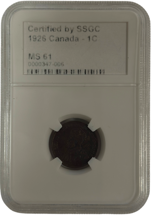 1926 1 CENT CANADA – MS 61 – GRADED (347-006)