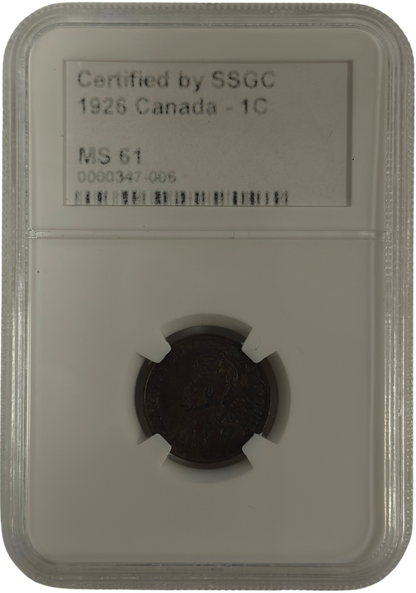 1926 1 CENT CANADA – MS 61 – GRADED (347-006)