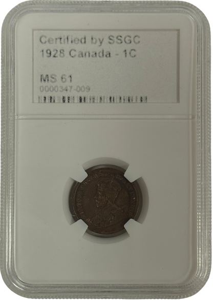 1928 1 CENT CANADA – MS 61 – GRADED (347-009)