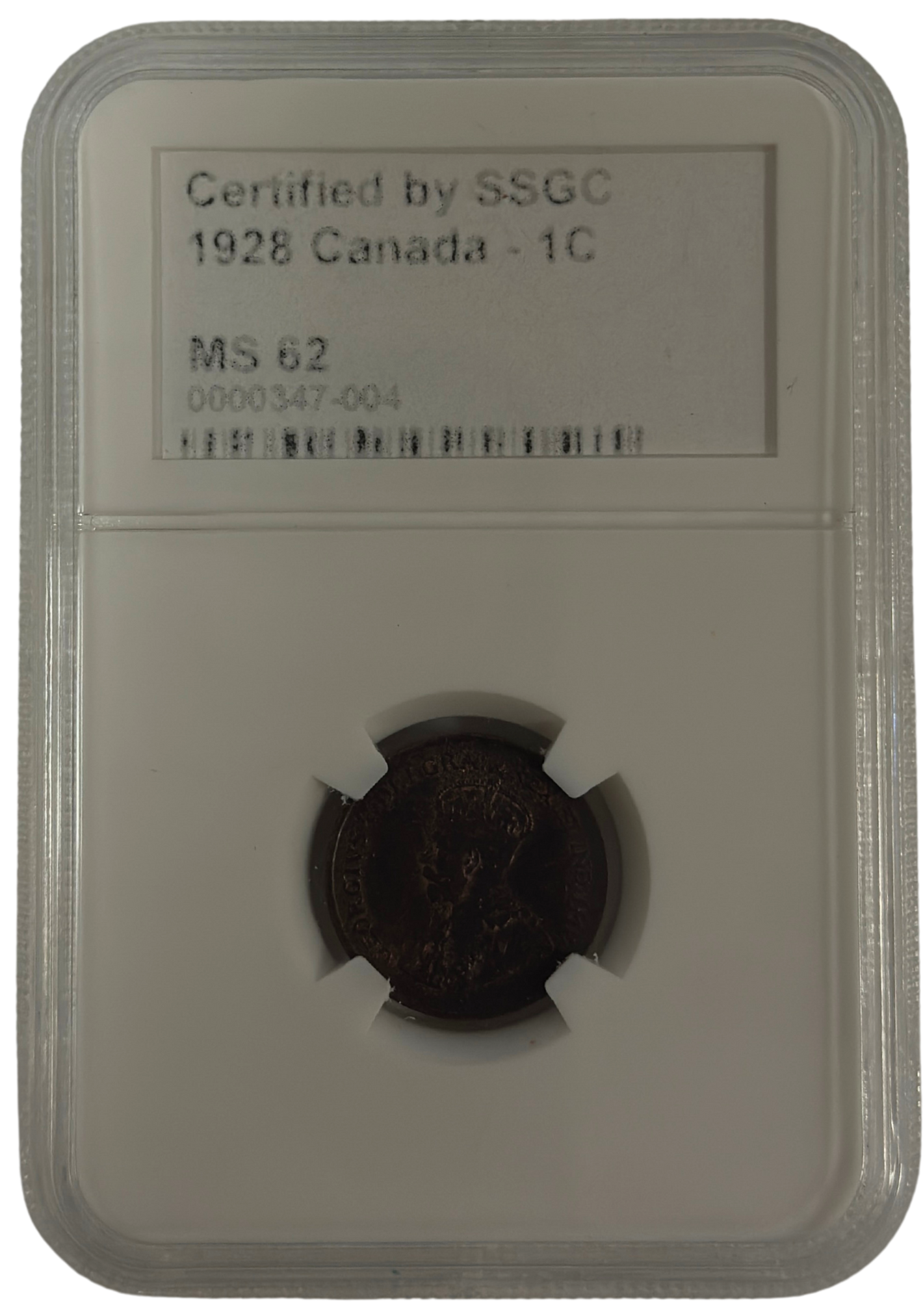 1928 1 CENT CANADA – MS 62 – GRADED (347-004)