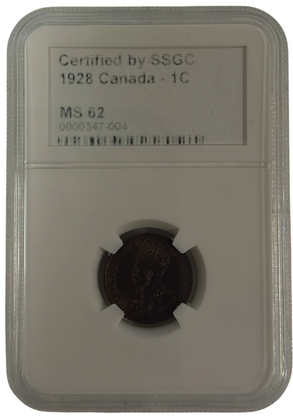 1928 1 CENT CANADA – MS 62 – GRADED (347-004)