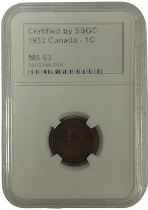1932 1 CENT CANADA – MS 63 – GRADED (346-008)