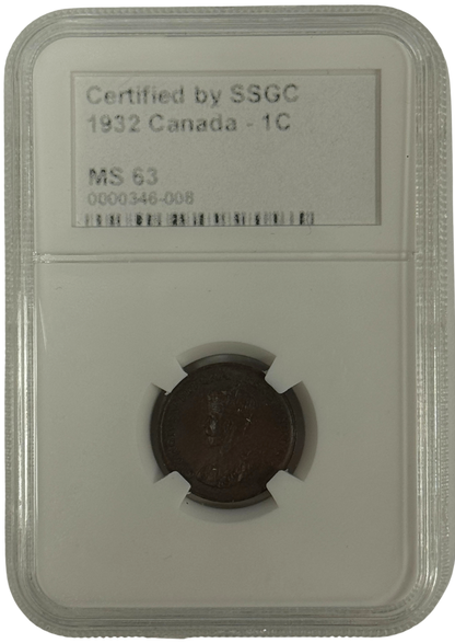 1932 1 CENT CANADA – MS 63 – GRADED (346-008)