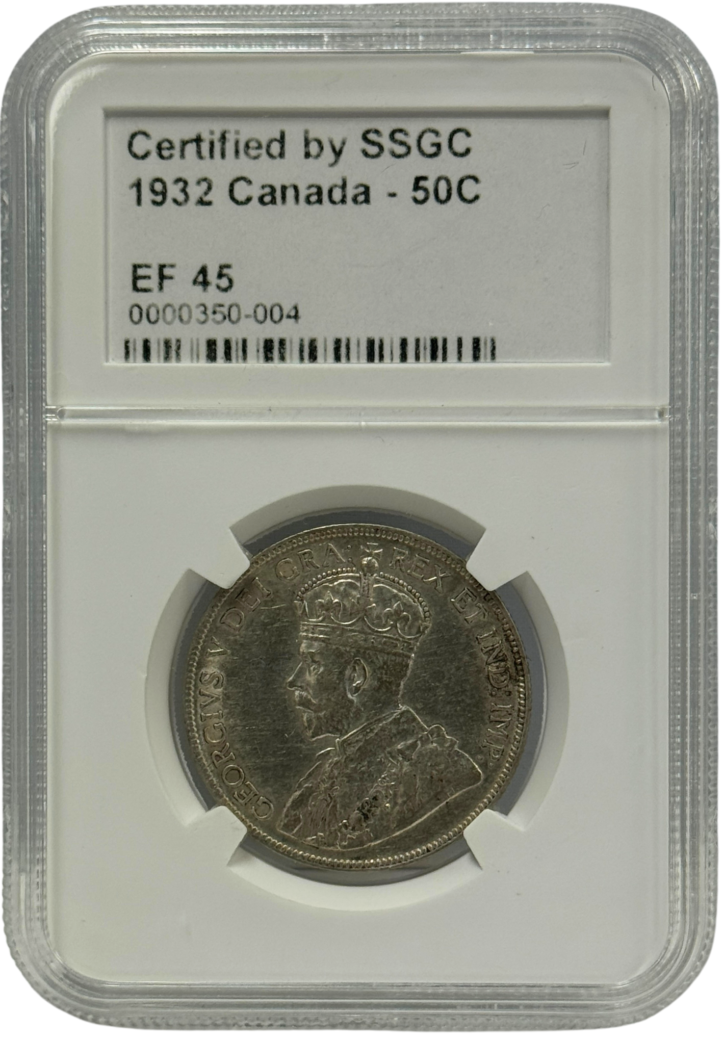 1932 50 CENT CANADA – EF 45 – GRADED (350-004)