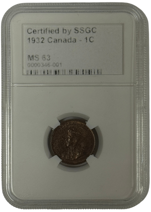 1932 1 CENT CANADA – MS 63 – GRADED (346-001)