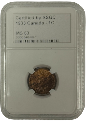 1933 1 CENT CANADA – MS 63 – GRADED (346-007)