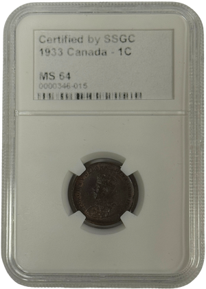 1933 1 CENT CANADA – MS 64 – GRADED (346-015)