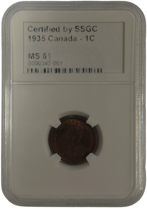 1935 1 CENT CANADA – MS 61 – GRADED (347-001)