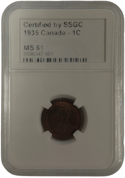 1935 1 CENT CANADA – MS 61 – GRADED (347-001)