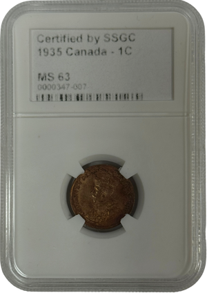1935 1 CENT CANADA – MS 63 – GRADED (347-007)