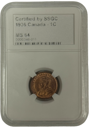1936 1 CENT CANADA – MS 64 – GRADED (346-011)