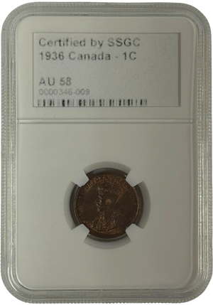 1936 1 CENT CANADA – AU 58 – GRADED (346-009)
