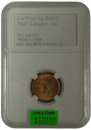1937 1 CENT CANADA – MS 66 RD – GRADED
