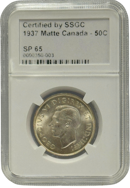 1937 50 CENT CANADA MATTE – SP 65 – GRADED (350-003)