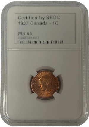 1937 1 CENT CANADA – MS 65 – GRADED (349-003)