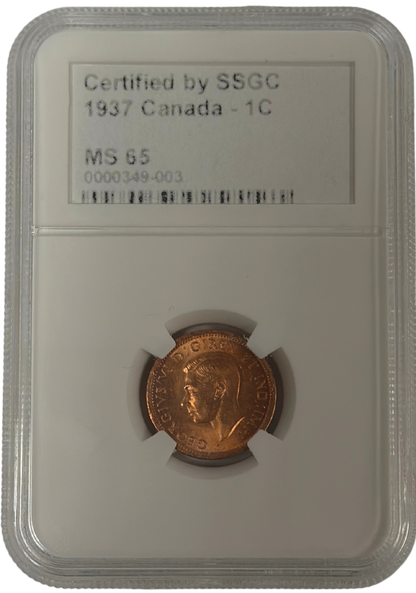 1937 1 CENT CANADA – MS 65 – GRADED (349-003)