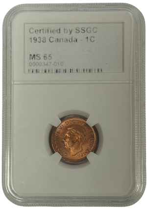 1938 1 CENT CANADA – MS 65 – GRADED (347-010)
