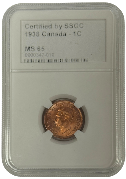 1938 1 CENT CANADA – MS 65 – GRADED (347-010)