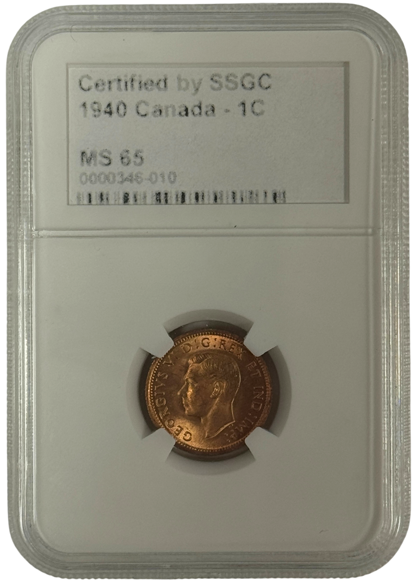 1940 1 CENT CANADA – MS 65 – GRADED (346-010)