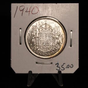 1940 CANADA CIRCULATION 50-CENT COIN