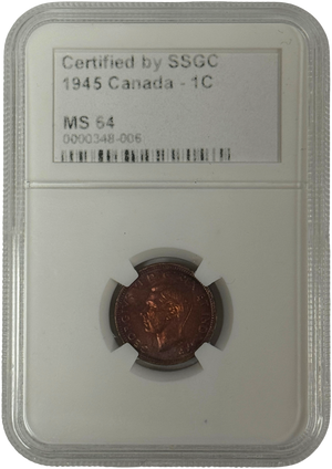 1945 1 CENT CANADA – MS 64 – GRADED (348-006)