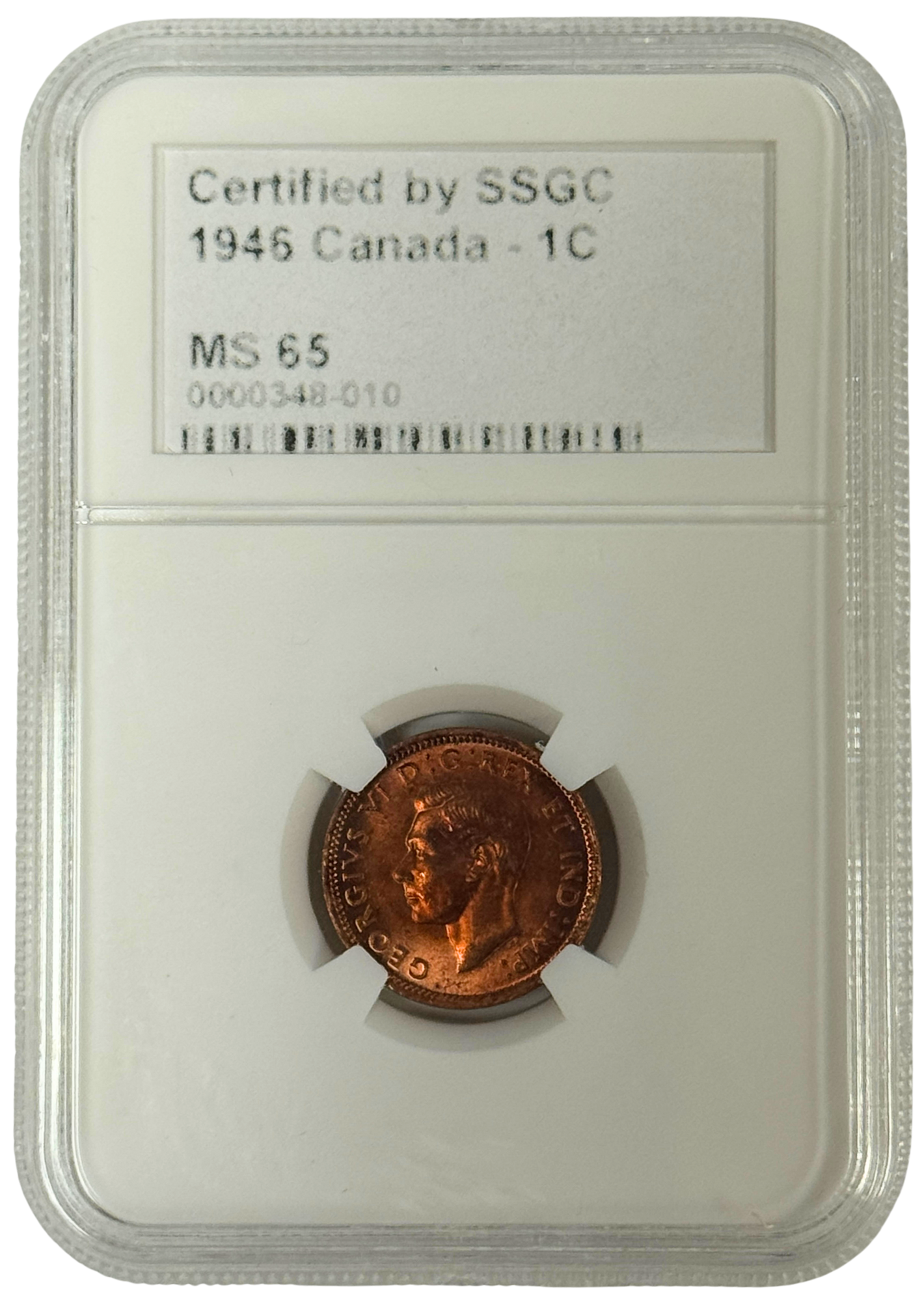 1946 1 CENT CANADA – MS 65 – GRADED (348-010)