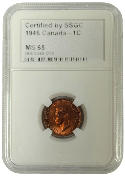 1946 1 CENT CANADA – MS 65 – GRADED (348-010)