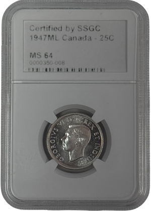 1947ML 25 CENT CANADA – MS 64 – GRADED (350-008)