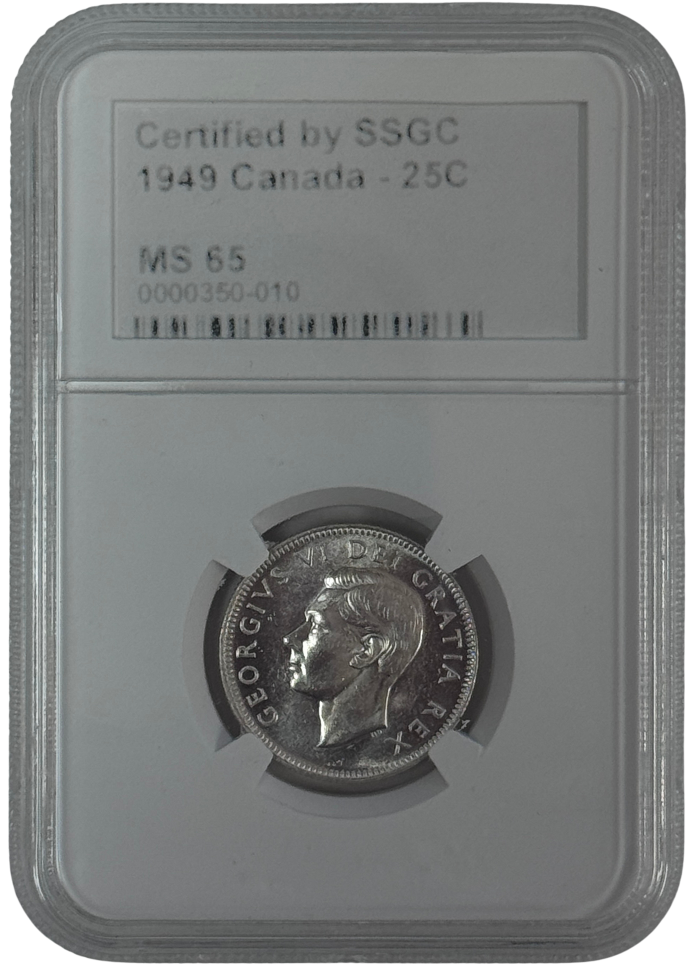 1949 25 CENT CANADA – MS 65 – GRADED (350-010)