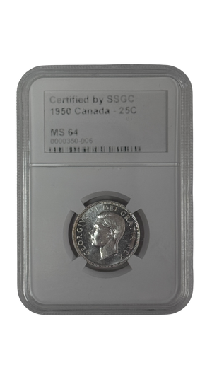 1950 25 CENT CANADA – MS 65 – GRADED (350-006)