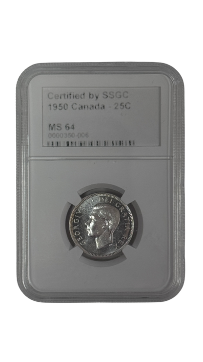 1950 25 CENT CANADA – MS 65 – GRADED (350-006)