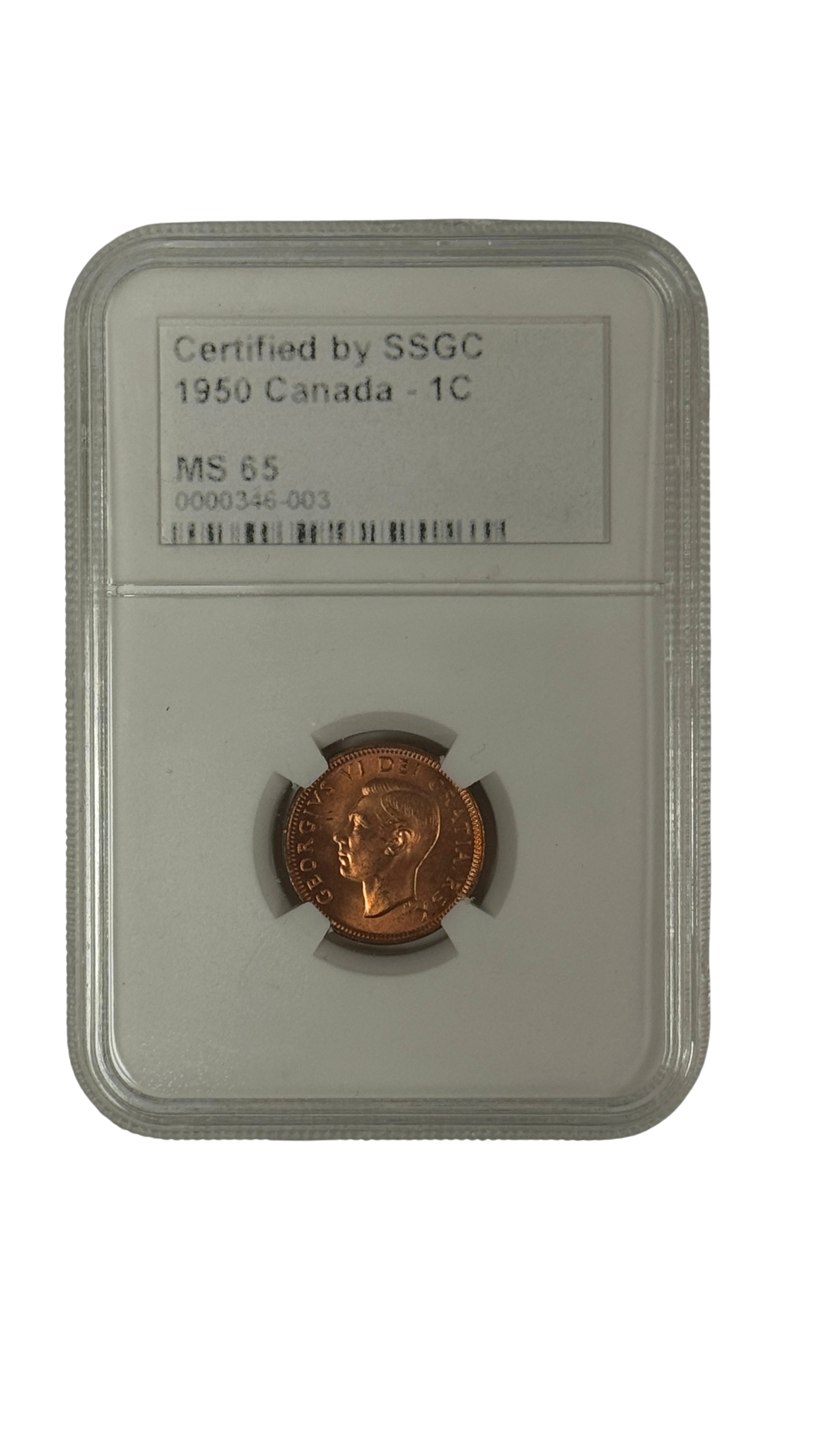 1950 1 CENT CANADA – MS 65 – GRADED (346-003)