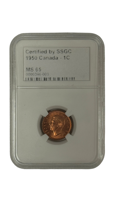 1950 1 CENT CANADA – MS 65 – GRADED (346-003)