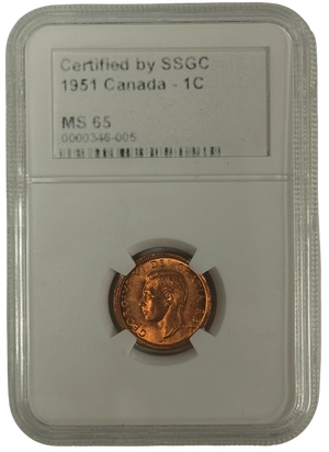 1951 1 CENT CANADA – MS 65 – GRADED (346-005)