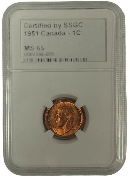 1951 1 CENT CANADA – MS 65 – GRADED (346-005)
