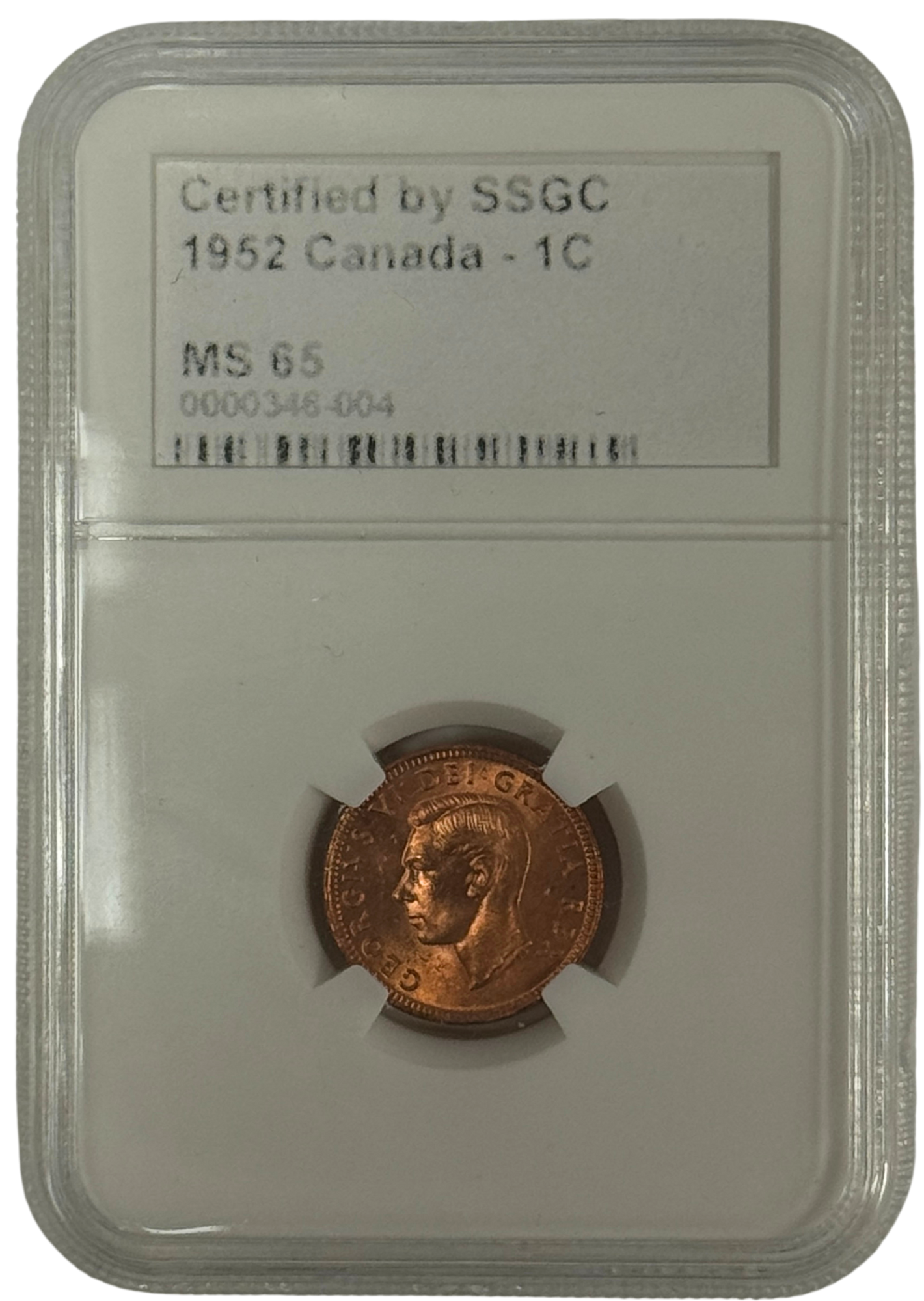 1952 1 CENT CANADA – MS 65 – GRADED (346-004)
