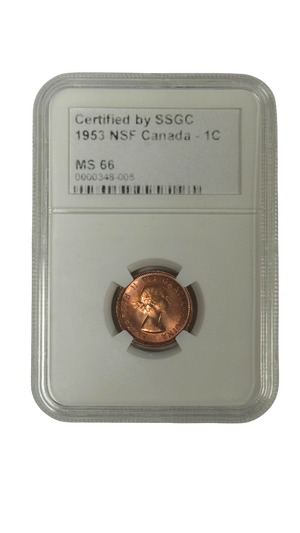 1953 1 CENT CANADA NSF – MS 66 – GRADED (348-005)